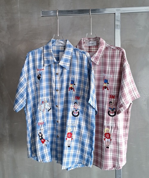 WESTBOY(ウエストボーイ)の「Y2K 刺繍チェック柄シャツ WO26W1TP11(シャツ/ブラウス・メンズ・ブルー/ピンク・XL/L)」の21枚目の写真