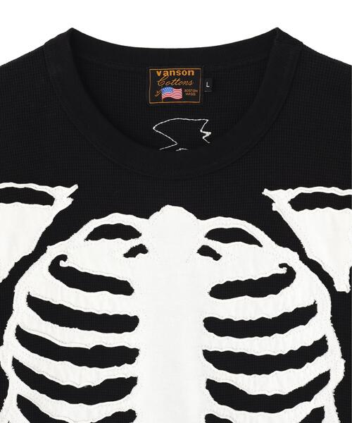 VANSON(ヴァンソン)の「VANSON/バンソン/サーマルS/S TEE(Tシャツ/カットソー・メンズ・ホワイト/ブラック・M/L/S)」の4枚目の写真