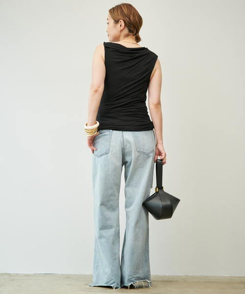 Johnbull（ジョンブル）の「【JOHNBULL/ジョンブル】 WIDE DAMAGE PANTS（デニムパンツ・レディース・スカイブルー・38/36/34）」の9枚目の写真