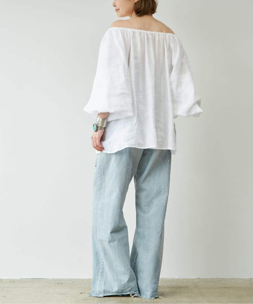 Johnbull（ジョンブル）の「【JOHNBULL/ジョンブル】 WIDE DAMAGE PANTS（デニムパンツ・レディース・スカイブルー・38/36/34）」の12枚目の写真