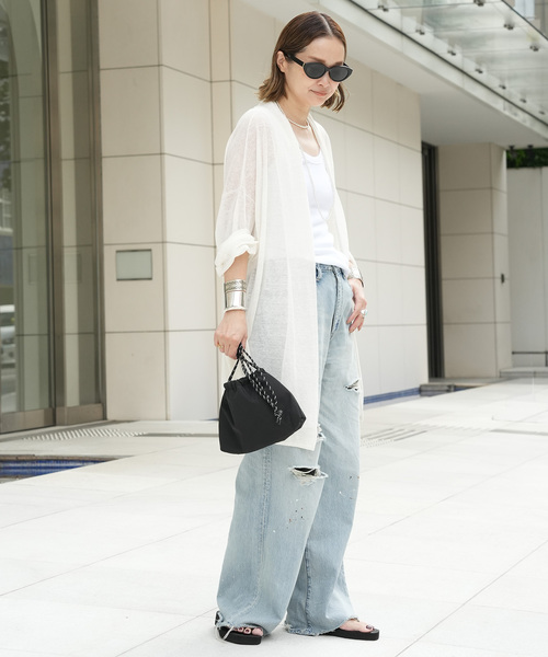 Johnbull（ジョンブル）の「【JOHNBULL/ジョンブル】 WIDE DAMAGE PANTS（デニムパンツ・レディース・スカイブルー・38/36/34）」の18枚目の写真
