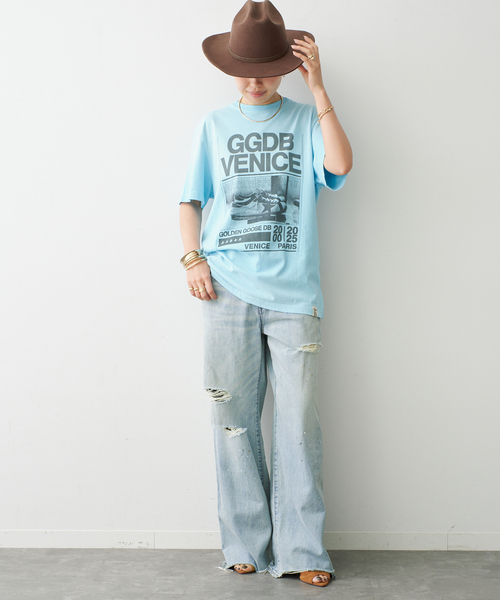 Johnbull（ジョンブル）の「【JOHNBULL/ジョンブル】 WIDE DAMAGE PANTS（デニムパンツ・レディース・スカイブルー・38/36/34）」の19枚目の写真