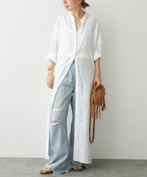 Johnbull（ジョンブル）の「【JOHNBULL/ジョンブル】 WIDE DAMAGE PANTS（デニムパンツ・レディース・スカイブルー・38/36/34）」の21枚目の写真