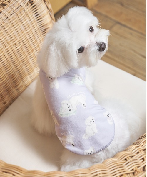 CAT&DOG】マルチーズ柄カットソープルオーバー（ペットウェア