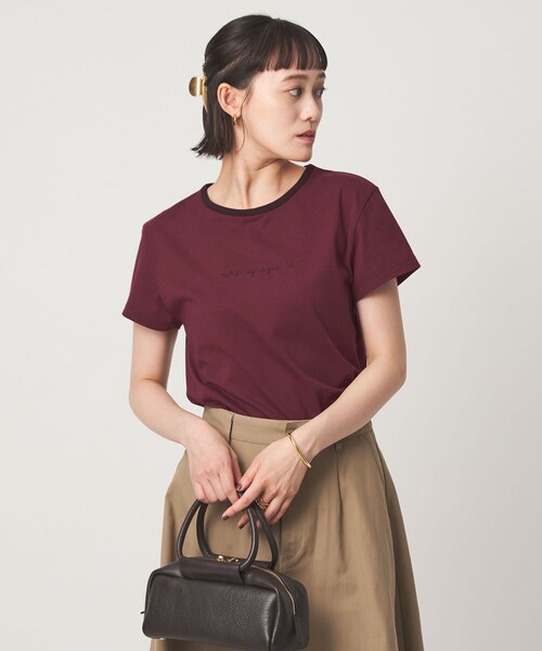 To b. by agnes b.(トゥービーバイアニエスベー)の「<To b. by agnes b.コラボ>ロゴ リンガー Tシャツ(Tシャツ/カットソー・レディース・ブラック/ワインレッド・FREE)」の8枚目の写真