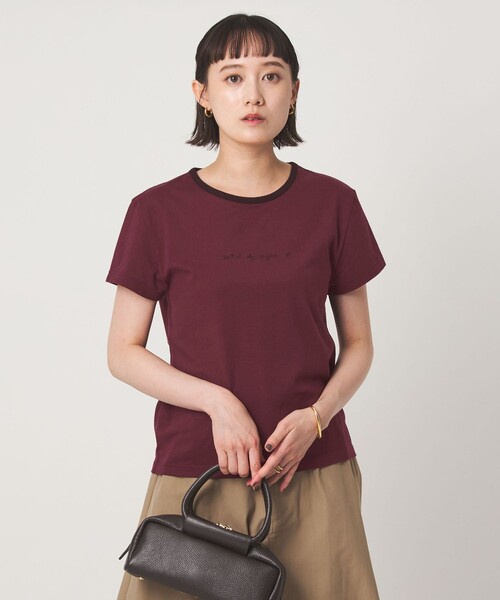 To b. by agnes b.(トゥービーバイアニエスベー)の「<To b. by agnes b.コラボ>ロゴ リンガー Tシャツ(Tシャツ/カットソー・レディース・ブラック/ワインレッド・FREE)」の12枚目の写真