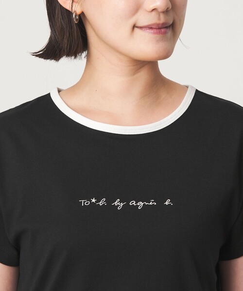 To b. by agnes b.(トゥービーバイアニエスベー)の「<To b. by agnes b.コラボ>ロゴ リンガー Tシャツ(Tシャツ/カットソー・レディース・ブラック/ワインレッド・FREE)」の17枚目の写真