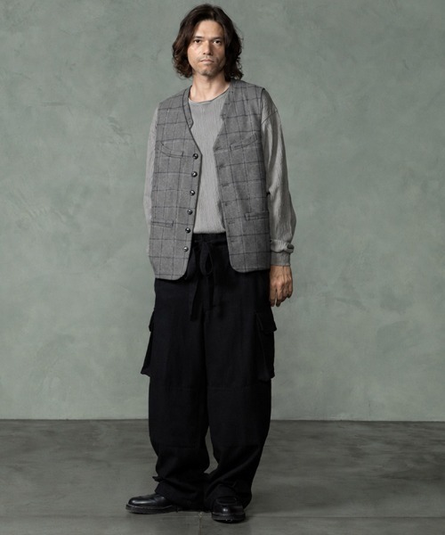 EGO TRIPPING(エゴトリッピング)の「mcg3859-FRENCH GILET windowpane ベスト(616756)(ベスト・メンズ・グレー系その他/ネイビー系・46/48)」の15枚目の写真