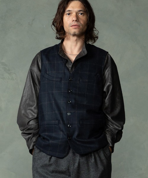 EGO TRIPPING(エゴトリッピング)の「mcg3859-FRENCH GILET windowpane ベスト(616756)(ベスト・メンズ・グレー系その他/ネイビー系・46/48)」の17枚目の写真