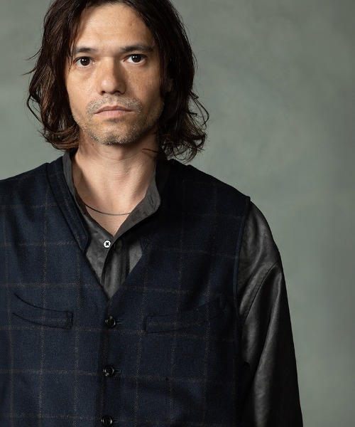 EGO TRIPPING(エゴトリッピング)の「mcg3859-FRENCH GILET windowpane ベスト(616756)(ベスト・メンズ・グレー系その他/ネイビー系・46/48)」の8枚目の写真