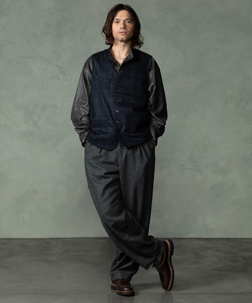 EGO TRIPPING(エゴトリッピング)の「mcg3859-FRENCH GILET windowpane ベスト(616756)(ベスト・メンズ・グレー系その他/ネイビー系・46/48)」の10枚目の写真