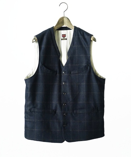 EGO TRIPPING(エゴトリッピング)の「mcg3859-FRENCH GILET windowpane ベスト(616756)(ベスト・メンズ・グレー系その他/ネイビー系・46/48)」の12枚目の写真
