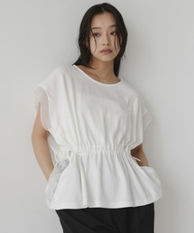 オーガンジードッキングペプラムTシャツ