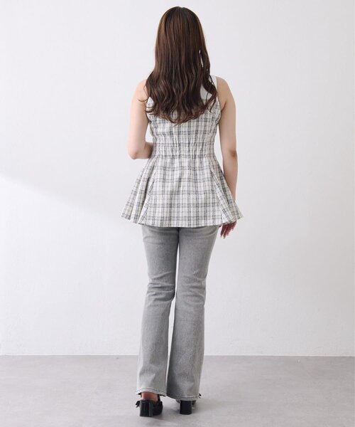 Belle Charme(ベルシャルム)の「【Belle Charme】Jewel Peplum Tops(シャツ/ブラウス・レディース・オフホワイト/ブラック・FREE)」の5枚目の写真