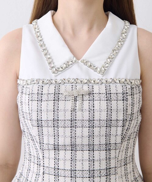 Belle Charme(ベルシャルム)の「【Belle Charme】Jewel Peplum Tops(シャツ/ブラウス・レディース・オフホワイト/ブラック・FREE)」の9枚目の写真