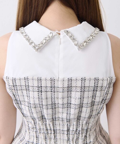 Belle Charme(ベルシャルム)の「【Belle Charme】Jewel Peplum Tops(シャツ/ブラウス・レディース・オフホワイト/ブラック・FREE)」の10枚目の写真