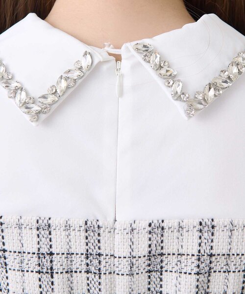 Belle Charme(ベルシャルム)の「【Belle Charme】Jewel Peplum Tops(シャツ/ブラウス・レディース・オフホワイト/ブラック・FREE)」の11枚目の写真