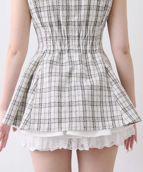 Belle Charme(ベルシャルム)の「【Belle Charme】Jewel Peplum Tops(シャツ/ブラウス・レディース・オフホワイト/ブラック・FREE)」の12枚目の写真