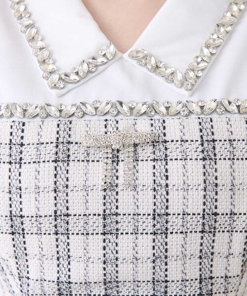 Belle Charme(ベルシャルム)の「【Belle Charme】Jewel Peplum Tops(シャツ/ブラウス・レディース・オフホワイト/ブラック・FREE)」の15枚目の写真
