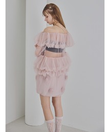 etre loin（エトルワン）の「Rose tulle mini skirt / ローズチュールミニスカート（スカート）」