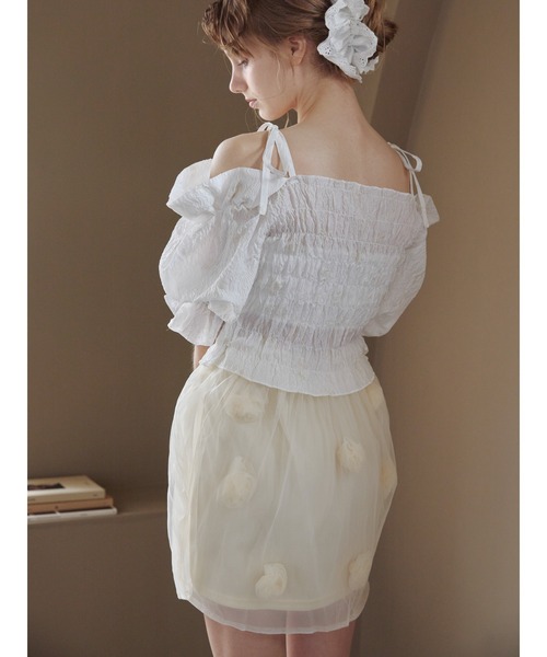 litmus her praha ピンクチュールミニスカート Rose tulle mini skirt / ローズチュールミニスカート（スカート