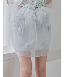 etre loin（エトルワン）の「Rose tulle mini skirt / ローズチュールミニスカート（スカート）」