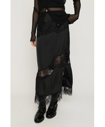 SLY | VINTAGE SATIN LACE SK ヴィンテージサテンレーススカート 秋服 冬服(スカート)