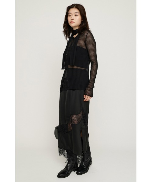 SLY(スライ)の「VINTAGE SATIN LACE SK ヴィンテージサテンレーススカート 秋服 冬服(スカート・レディース・ベージュ/ブラック/カーキ・FREE)」の5枚目の写真