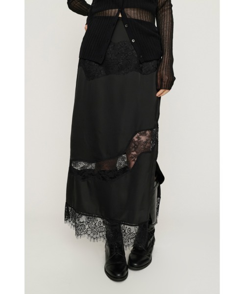 SLY(スライ)の「VINTAGE SATIN LACE SK ヴィンテージサテンレーススカート 秋服 冬服(スカート・レディース・ベージュ/ブラック/カーキ・FREE)」の7枚目の写真