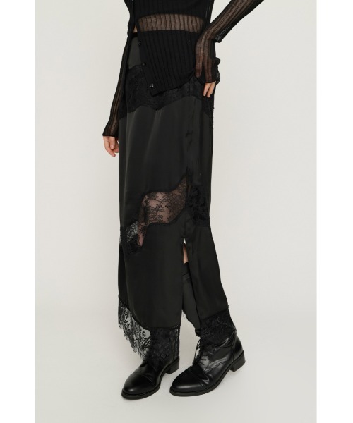 SLY(スライ)の「VINTAGE SATIN LACE SK ヴィンテージサテンレーススカート 秋服 冬服(スカート・レディース・ベージュ/ブラック/カーキ・FREE)」の8枚目の写真