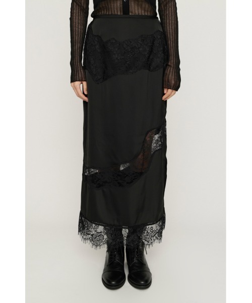SLY(スライ)の「VINTAGE SATIN LACE SK ヴィンテージサテンレーススカート 秋服 冬服(スカート・レディース・ベージュ/ブラック/カーキ・FREE)」の9枚目の写真
