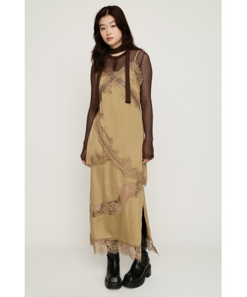 SLY(スライ)の「VINTAGE SATIN LACE SK ヴィンテージサテンレーススカート 秋服 冬服(スカート・レディース・ベージュ/ブラック/カーキ・FREE)」の11枚目の写真
