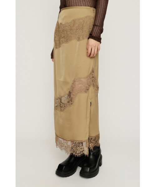SLY(スライ)の「VINTAGE SATIN LACE SK ヴィンテージサテンレーススカート 秋服 冬服(スカート・レディース・ベージュ/ブラック/カーキ・FREE)」の12枚目の写真