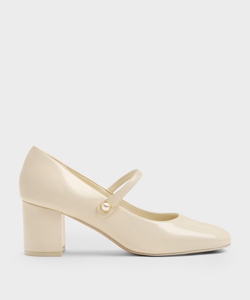 CHARLES & KEITH(チャールズ & キース)の「Marie マリー パール メリージェーン パンプス(パンプス・レディース・ブラック系その他7/クリーム/マルチ・25.5cm/23.5cm/23cm/22.5cm/24.5cm/25cm)」の7枚目の写真