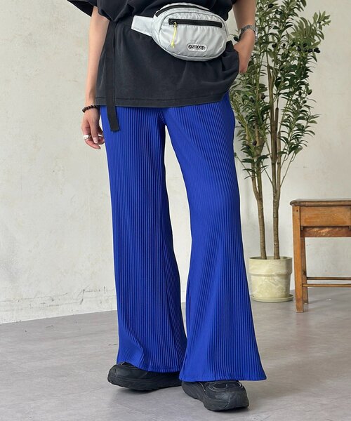 CPCM（シーピーシーエム）の「【PIPI's監修】プリーツフレアパンツ（その他パンツ・レディース・オレンジ/ブルー/ブラック/グリーン系・SMALL/MEDIUM/PS/TM）」の3枚目の写真