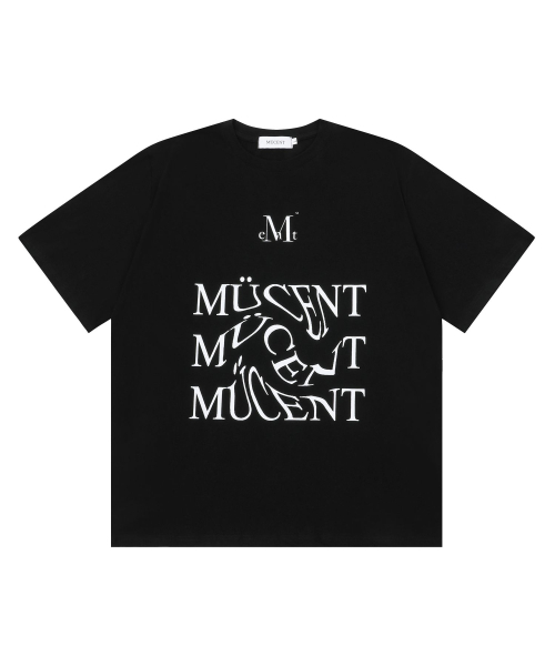 MUCENT(ムセント)の「ウェーブレタリング半袖Tシャツ(Tシャツ/カットソー・レディース・ブラック・WOMENS/M/L/XL)」の5枚目の写真