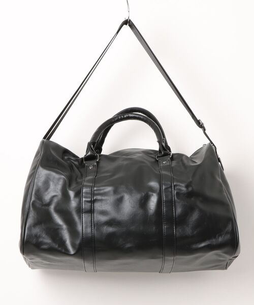Burner（バーナー）の「【Leathen Leather（レーセンレザー）】マットレザー調 大容量ボストンバッグ lea-handbag-3-56（ハンドバッグ・メンズ・ブラック・FREE）」の2枚目の写真