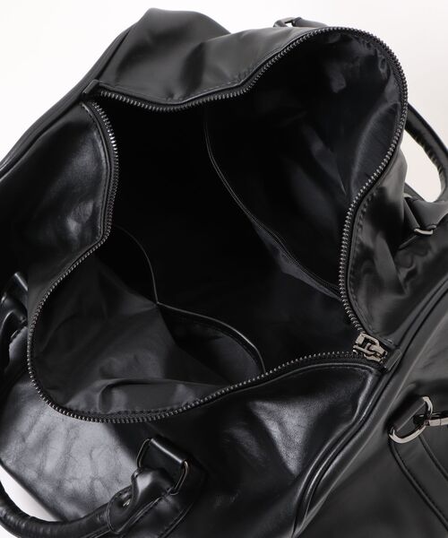 Burner（バーナー）の「【Leathen Leather（レーセンレザー）】マットレザー調 大容量ボストンバッグ lea-handbag-3-56（ハンドバッグ・メンズ・ブラック・FREE）」の4枚目の写真