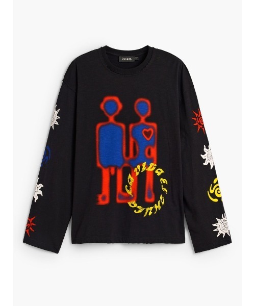 Desigual(デシグアル)の「ロボットグラフィック長袖Tシャツ(Tシャツ/カットソー・メンズ・ブラック・XS/S/M/L/XL)」の1枚目の写真