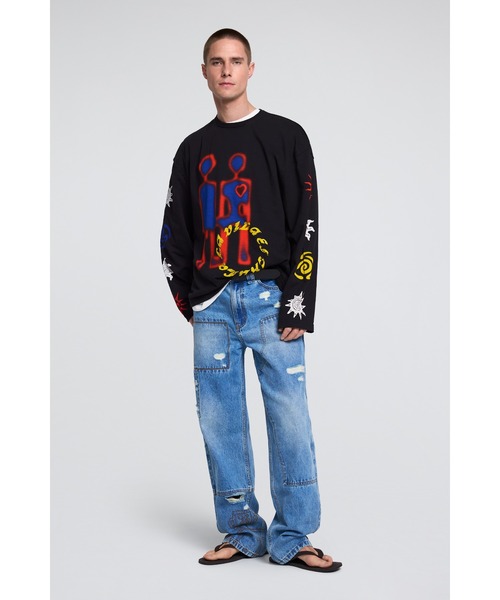 Desigual(デシグアル)の「ロボットグラフィック長袖Tシャツ(Tシャツ/カットソー・メンズ・ブラック・XS/S/M/L/XL)」の5枚目の写真
