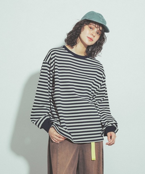 niko and...(ニコアンド)の「バックモチーフボーダーTシャツ by MAO KAWASAKI(Tシャツ/カットソー・レディース・ブラック/ネイビー・MEDIUM/LARGE)」の18枚目の写真