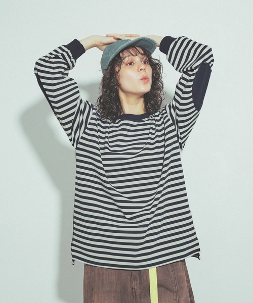 niko and...(ニコアンド)の「バックモチーフボーダーTシャツ by MAO KAWASAKI(Tシャツ/カットソー・レディース・ブラック/ネイビー・MEDIUM/LARGE)」の21枚目の写真