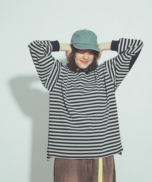 niko and...(ニコアンド)の「バックモチーフボーダーTシャツ by MAO KAWASAKI(Tシャツ/カットソー・レディース・ブラック/ネイビー・MEDIUM/LARGE)」の22枚目の写真