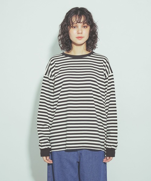 niko and...(ニコアンド)の「バックモチーフボーダーTシャツ by MAO KAWASAKI(Tシャツ/カットソー・レディース・ブラック/ネイビー・MEDIUM/LARGE)」の10枚目の写真
