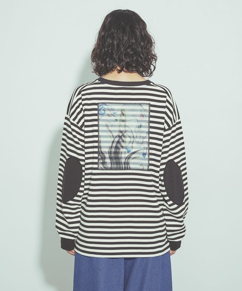 niko and...(ニコアンド)の「バックモチーフボーダーTシャツ by MAO KAWASAKI(Tシャツ/カットソー・レディース・ブラック/ネイビー・MEDIUM/LARGE)」の11枚目の写真
