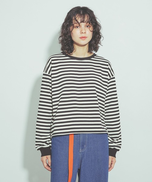 niko and...(ニコアンド)の「バックモチーフボーダーTシャツ by MAO KAWASAKI(Tシャツ/カットソー・レディース・ブラック/ネイビー・MEDIUM/LARGE)」の12枚目の写真