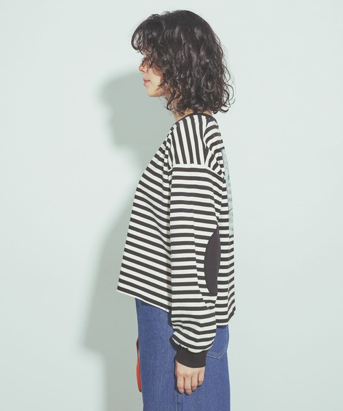 niko and...(ニコアンド)の「バックモチーフボーダーTシャツ by MAO KAWASAKI(Tシャツ/カットソー・レディース・ブラック/ネイビー・MEDIUM/LARGE)」の13枚目の写真