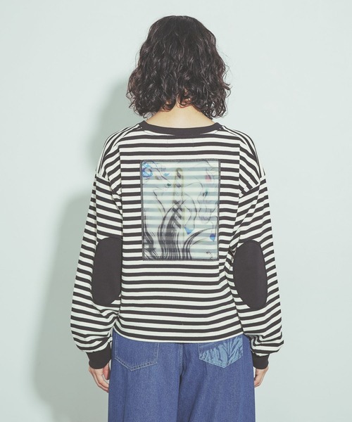 niko and...(ニコアンド)の「バックモチーフボーダーTシャツ by MAO KAWASAKI(Tシャツ/カットソー・レディース・ブラック/ネイビー・MEDIUM/LARGE)」の14枚目の写真