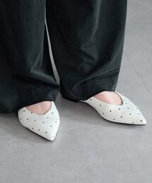 スリングバックフラットシューズ