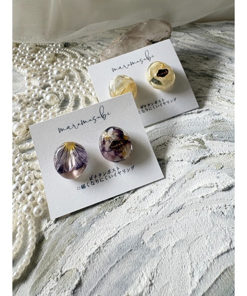 tone（トーン）の「【marumusubi】viola ピアス(MA)（ピアス（両耳用）・レディース・パープル・FREE）」の2枚目の写真